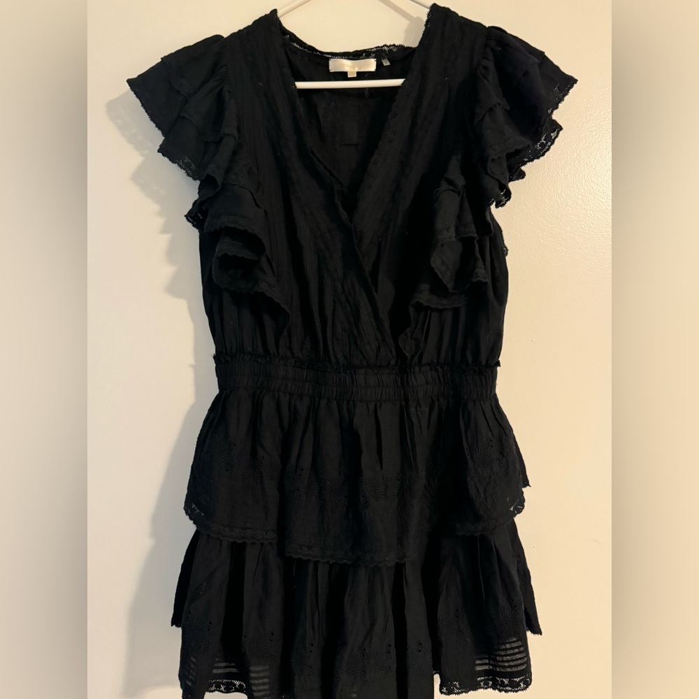 LoveShackFancy Gwen Mini Dress, Size: L Black